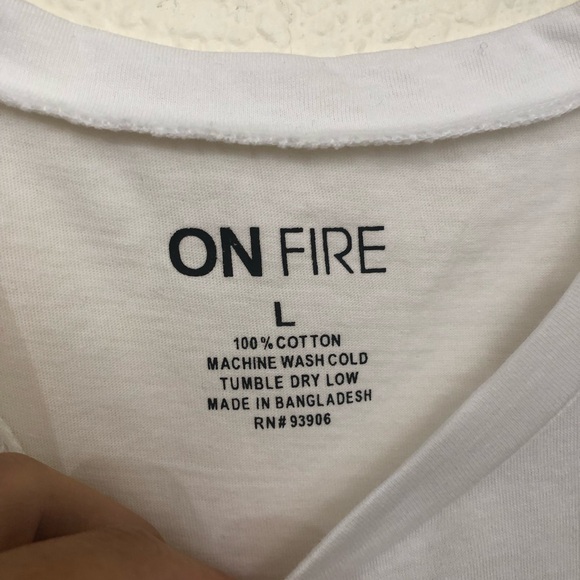 On Fire Fringe Hem βPositive" Tank Top Juniors Large NWOT - Picture 12 of 12